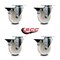 Service Caster 4'' Nylon Wheel Swivel Top Plate Caster Set with Posi Brake, 4PK SCC-20S414-NYS-PLB-4 - alternate 2